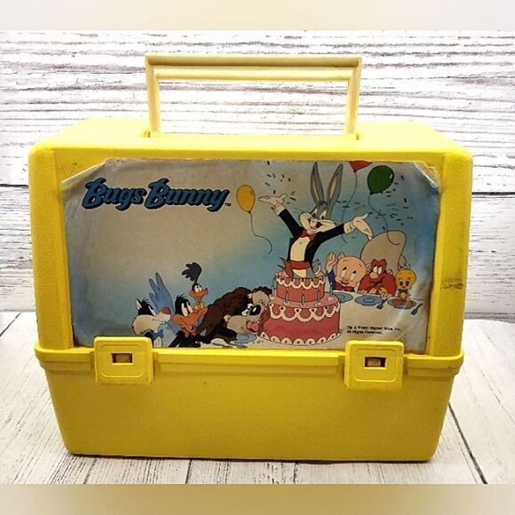 Bugs Bunny & Friends Vintage Lunch Box Warner Brothers Yellow - Picture 14 of 14